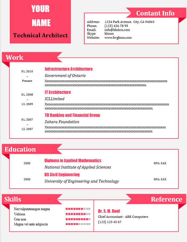 CV word template
