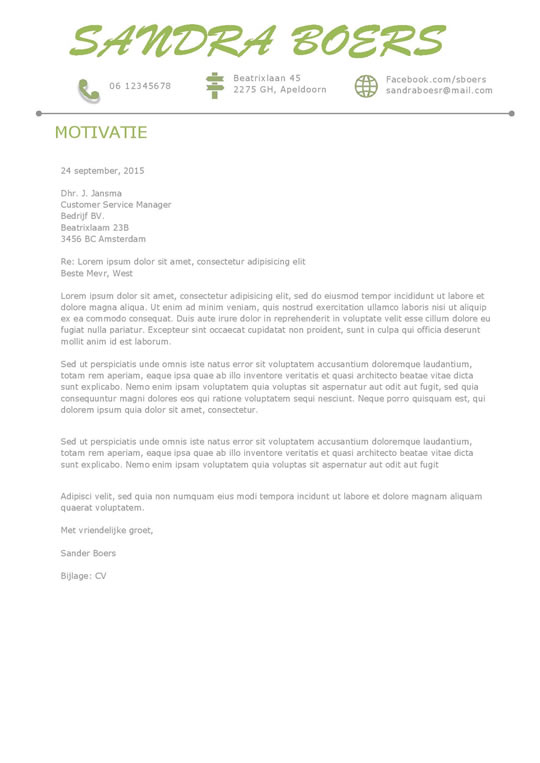 Dit witte cv met groene elementen is perfect voor de groene sector Afbeelding 2