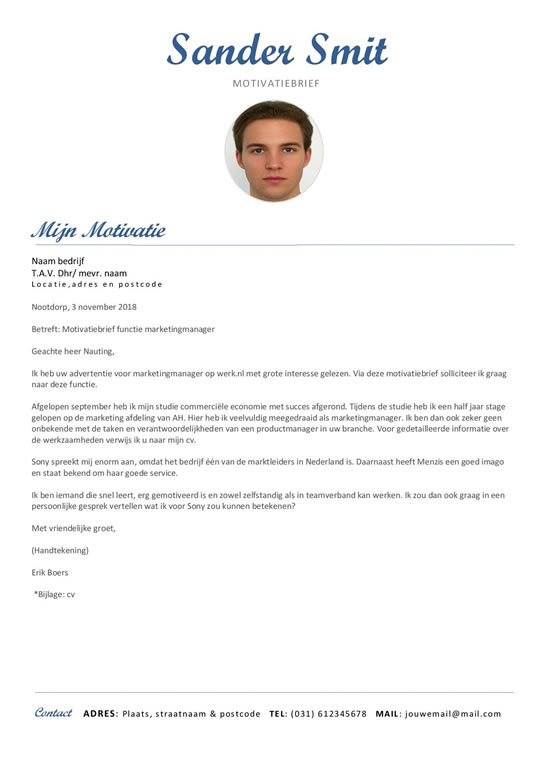Template curriculum vitae blauw Afbeelding 2
