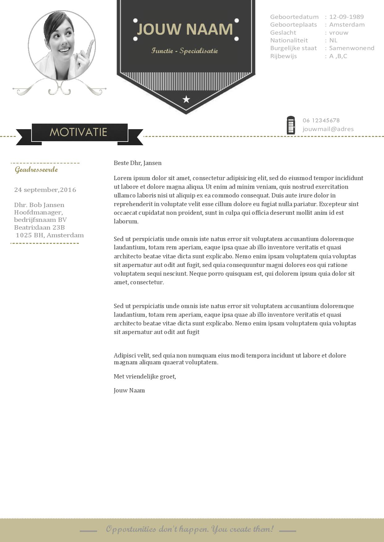 Cv template in retro klasieke stijl  Afbeelding 2