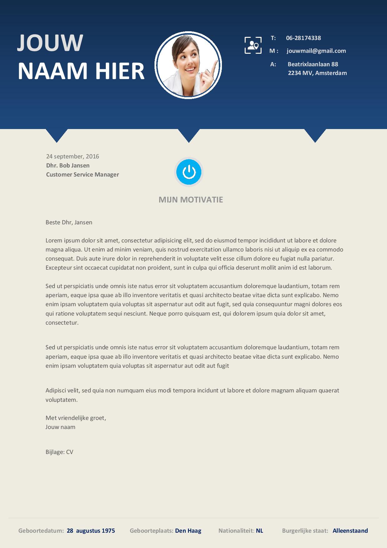 Een modern coloré CV Afbeelding 2
