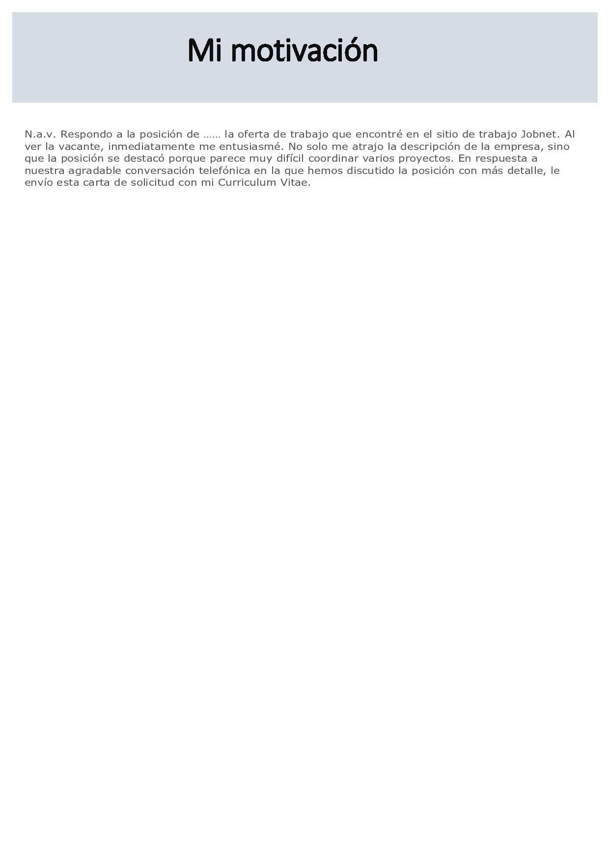 Voorbeeld Spaans - Portugees CV template Afbeelding 2