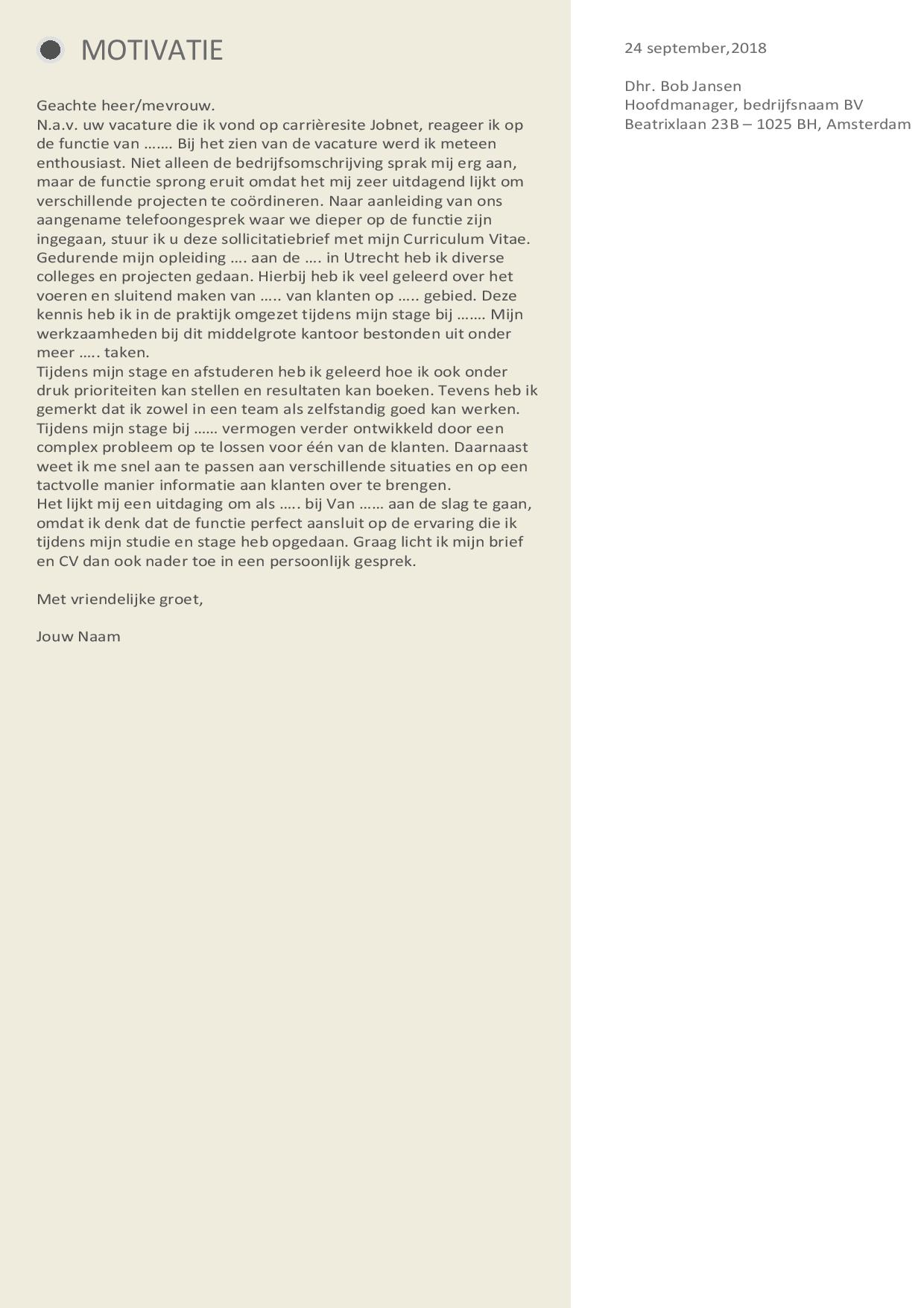 Template in Word document  Afbeelding 2